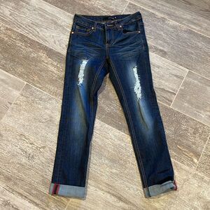 Mind Code ripped dark blue jeans size 0